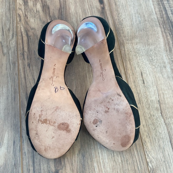 Report Signature black and gold open-toe heels with clear heel - Picture 4 of 4